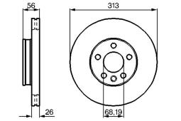 TARCZA HAM./PRZ/ FORD GALAXY 06- @313X25 PG 1.2. 0 986 478 296
