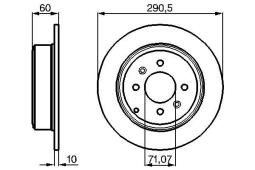 TARCZA HAM./TYŁ/ PEUGEOT 406 @290X10 PG 1.2. 0 986 478 877