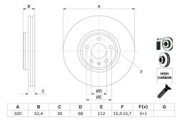 TARCZA HAM./PRZ/ AUDI A4 1,8TFSI 08- @320x30 PG 1.2. 0 986 479 468