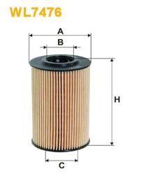 FILTR OLEJU AUDI DIESEL 1,6-2,0TDI 09- /A1,A3,A6,SKODA FABIA,OCTAVIA/ WIX WIX WL7476