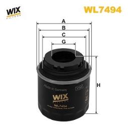 FILTR OLEJU AUDI BENZ. 1,2-1,4TFSI 10- /A1,A3,SEAT IBIZA,LEON,ALTEA,SKODA FABIA,OCTAVIA/ WIX WIX WL7494