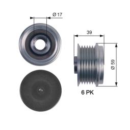 KOŁO PASOWE ALT.OPEL CORSA 1,3CDTI 06- GATES OAP7113