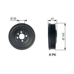 KOŁO PASOWE VW 1,9TDI 95- /GOLF,SHARAN,TOURAN/ GATES TVD1001