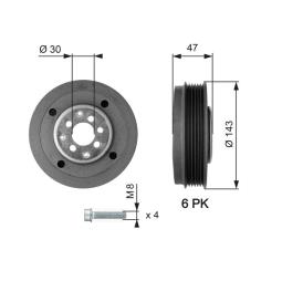 KOŁO PASOWE VW 1,9TDI GATES TVD1014A