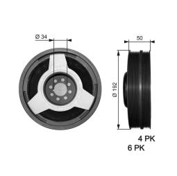 KOŁO PASOWE AUDI 2,5TDI /A4,A6/ /AKN,AFB / GATES TVD1030