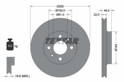 TARCZA HAM./PRZ/ RENAULT LAGUNA I TEXTAR 92064803