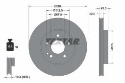 TARCZA HAM./PRZ/ DB 202 @284X22 TEXTAR 92059403