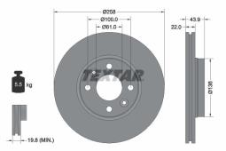 TARCZA HAM./PRZ/ DACIA DOKKER 12- TEXTAR 92241503