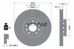 TARCZA HAM./PRZ/ VW PHAETON 02- @321X30 TEXTAR 92122103