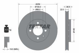 TARCZA HAM./PRZ/ VW UP 1,0 11- @256X22 TEXTAR 92239403