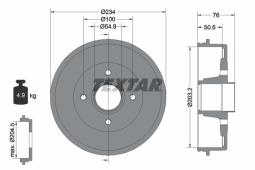 BĘBEN HAM.RENAULT KANGOO 97- @203X50,5 TEXTAR 94027100