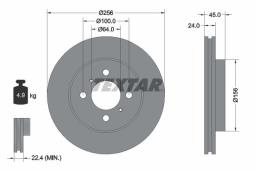 TARCZA HAM./PRZ/ MITSUBISHI COLT 91- @256X24 TEXTAR 92135000
