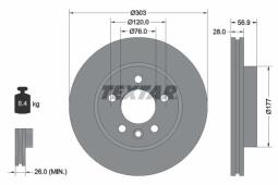 TARCZA HAM./PRZ/ VW AMAROK 10- TEXTAR 92228903