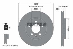 TARCZA HAM./TYŁ/ VW GOLF IV 98- @256X21,9 TEXTAR 92098603