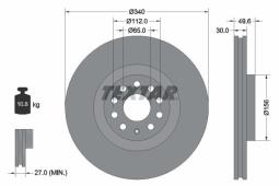 TARCZA HAM./PRZ/ VW PASSAT 2,0TDI 10- @30X30 TEXTAR 92229803