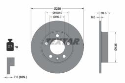 TARCZA HAM./PRZ/ VW GOLF IV TEXTAR 92082503