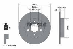 TARCZA HAM./TYŁ/ OPEL ZAFIRA 1,7CDTI 09-@264X10 TEXTAR 92092103