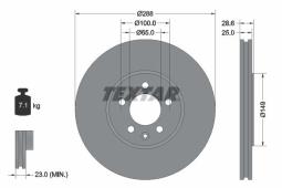 TARCZA HAM./PRZ/ VW GOLF III 2,8 VR6 @288X25 TEXTAR 92072800