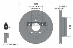 TARCZA HAM./TYŁ/ BMW 3 E90 05- @300X20 TEXTAR 92133003