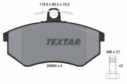KLOCKI HAM./PRZ/ AUDI 80 87- 16,5MM TEXTAR 2066904
