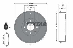 BĘBEN HAM.OPEL CORSA D /+ABS/ @228X48/ TEXTAR 94027200