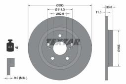TARCZA HAM./TYŁ/ TOYOTA AVENSIS 09- TEXTAR 92195200