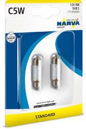 ŻARÓWKA 12V  5W /RURKOWA/ SV8,5 @11X35mm/C5W/ NARVA NAR 171254000