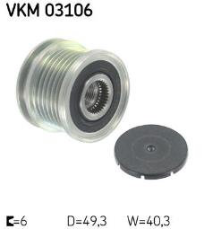 KOŁO PASOWE ALT.VW POLO 1,9TDI/SDI 96- SKF VKM 03106