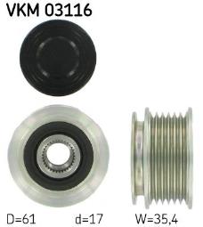 KOŁO PASOWE ALT.AUDI 1,6-2,0 00- /A4/ SKF VKM 03116
