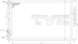 CHŁODNICA VW PASSAT 1,6-1,9 96- /A4//Z OTW. NA CZUJNIK I ZAŚLEPKĄ/ TYC 702-0011