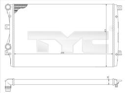 CHŁODNICA AUDI A3 1,9TDI 03- TYC 737-0017-R