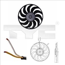 WENTYLATOR CHŁODNICY AUDI A4 1,6-2,0 00-320W 400MM TYC 802-0051