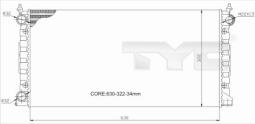 CHŁODNICA VW PASSAT 1,8-2,0 16V 88-93 TYC 737-0034-R