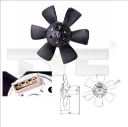 WENTYLATOR CHŁODNICY VW,SEAT            200/120W 280MM /SILNIK Z WIATRAKIEM/ TYC 837-0008