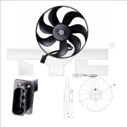 WENTYLATOR CHŁODNICY VW,SEAT,SKODA      250/60W 345MM /SILNIK Z WIATRAKIEM/ TYC 837-0002