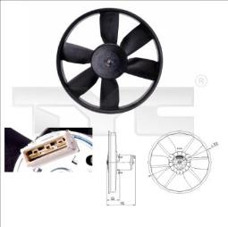 WENTYLATOR CHŁODNICY VW PASSAT 1,6-1,9  94-,97- /-AC/ 100/60W 305MM /SILNIK Z WIATRAKIEM/ TYC 837-0009
