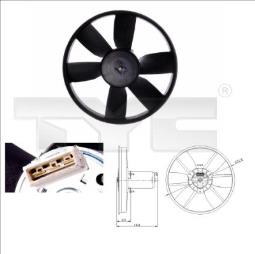 WENTYLATOR CHŁODNICY VW,SEAT            1,6-2,0 88- /-AC/ 150/250W 305MM /SILNIK Z WIATRAKIEM/ TYC 837-0014