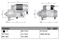 ROZRUSZNIK PA78 12V 2kW TOYOTA AVENSIS  03-08,COROLLA VERSO 01-09,RAV 4 III 05- DENSO DSN984