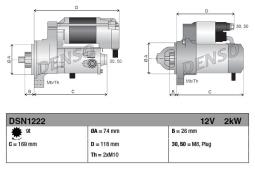 ROZRUSZNIK PA78 12V 2kW LEXUS LS,GS,IS  II 4.6L , 06-12 DENSO DSN1222