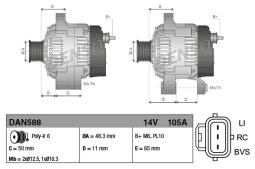 ALTERNATOR DENSO DENSO DAN588