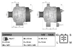 ALTERNATOR DENSO DENSO DAN952