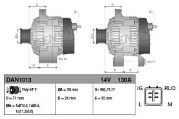 ALTERNATOR TOYOTA AVENSIS 2,2D-4D 08- /12V 130A/ DENSO DAN1013