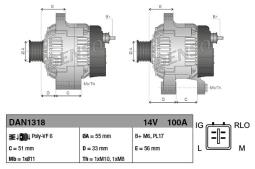 ALTERNATOR CSC0 14V 100A TOYOTA AVENSIS 09-VERSO 09- DENSO DAN1318