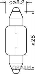 ŻARÓWKA 12V 3W SV7-8 ORIGINAL 12V OŚW OSRAM OSR 6428