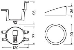 ZESTAW MONTAŻOWY LEDRIVING PL/F1 TY MOUNT OSRAM OSR FOG103/201-TY-M