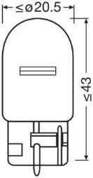 ŻARÓWKA 12V W21W 12V 21W W3x16d ORIGIN OSRAM OSR 7505-02B