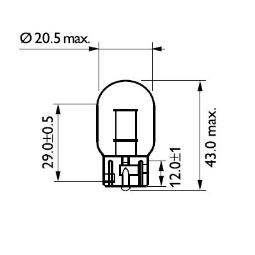 ŻARÓWKA 12V 21W W21W W3X16D PHILIPS PH 12065CP