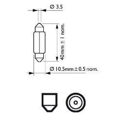 ŻARÓWKA 12V 5W T10,5X42 SV8,5 PHILIPS PH 12864