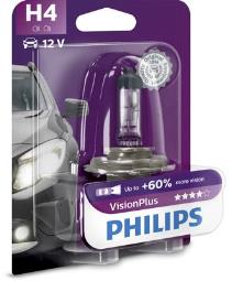 ŻARÓWKA H4 12V 60W/55W /VISION PLUS/+60% PHILIPS PH 12342VPB1