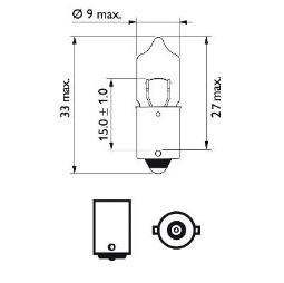 ŻARÓWKA H5W 12V 5W BA9S PHILIPS PH 12023CP